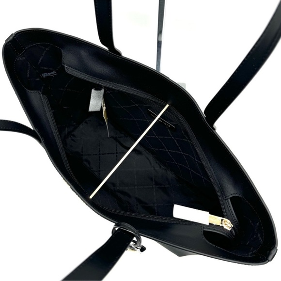 Michael Kors Medium Jet Set Travel Zip Tote Bag & Continental Wallet Black/Gold - Picture 7 of 13